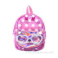 Transparent Pink Allover School Fashionable Bag Backpack